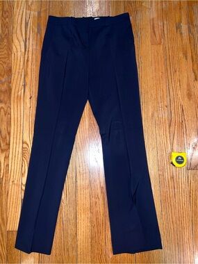 BOSS Hugo Boss Navy Virgin Wool Stretch Flare Dress Pants US 2